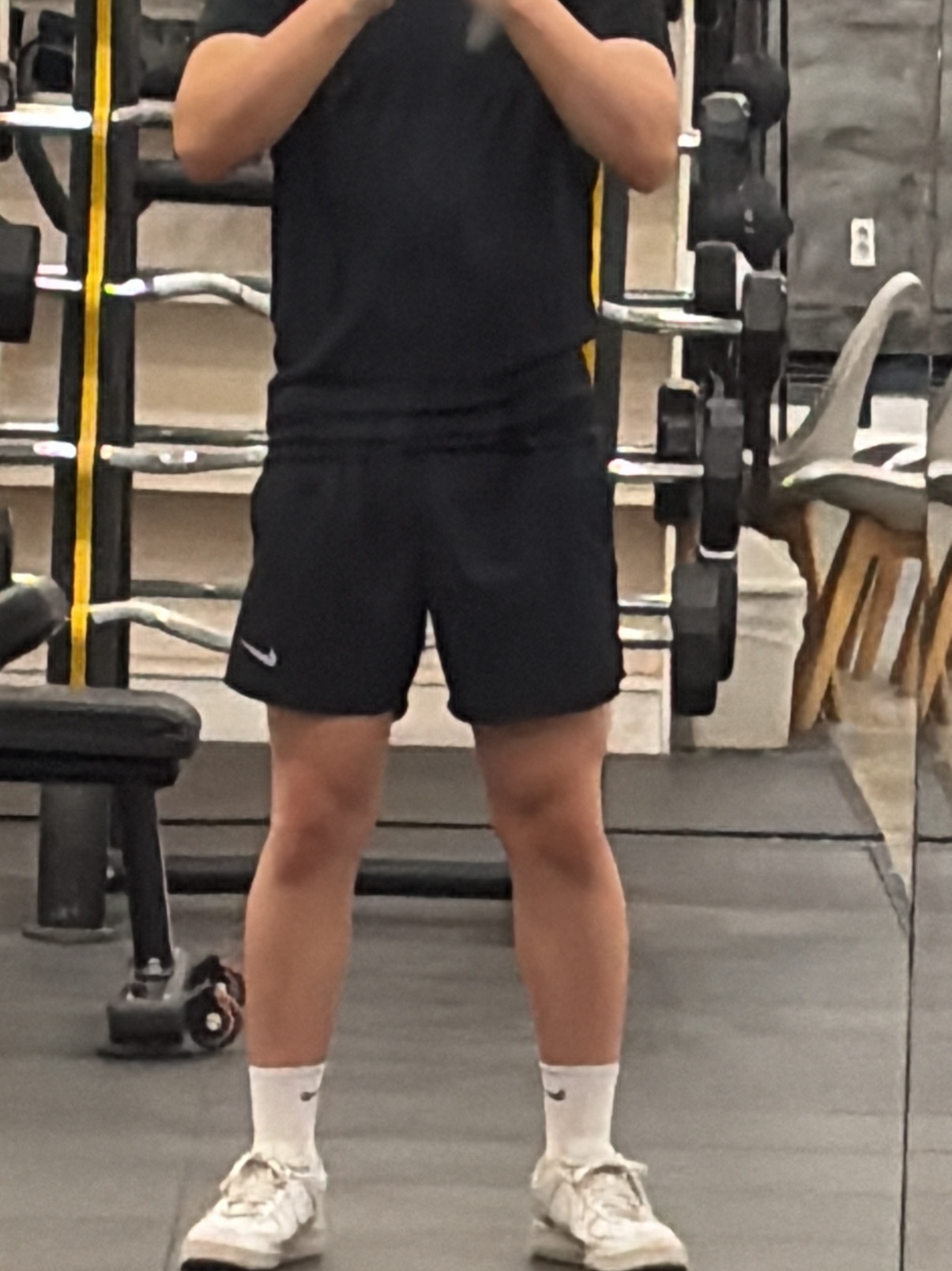 Nike Dri-Fit Park 7 T-Shirt Black (Bundle of 2), Nike Dri-Fit Challenger 5 Inch Brief Lined Versatile Shorts Black - Asia 착용 스타일