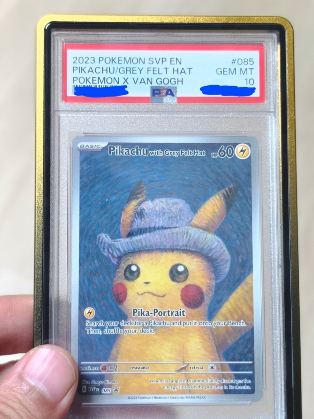 Pokemon TCG x Van Gogh Museum Pikachu with Grey Felt Hat P Scarlet & Violet Promos (English Ver.) 착용 스타일