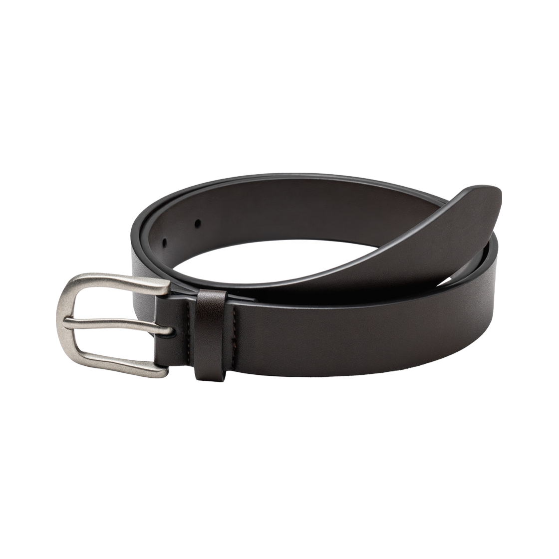 누아트스튜디오 베이직 라운드 레더 벨트 브라운 스크레치실버(NUARTSTUDIO Basic Round Leather Belt Brown Scratch Silver)