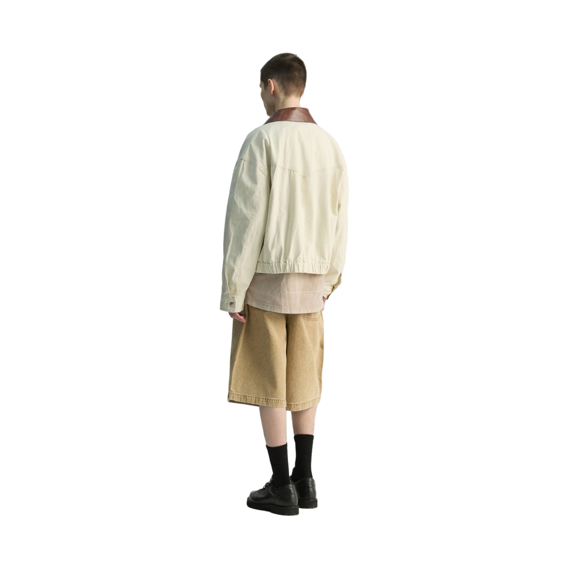 이로 이나타 피그먼트 워시드 원턱 숏 팬츠 카키(Iro Inatta Pigment-Washed One-Tuck Short Pants Khaki) - 5