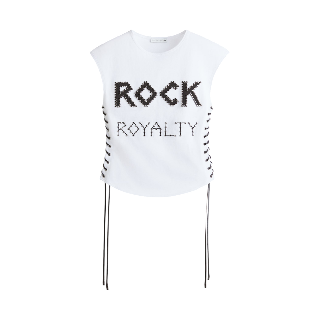 (W) 에이치앤엠 x 스텔라 맥카트니 레이스업 스터드 탑 화이트((W) H&M x Stella McCartney Lace-up Studded Top White)