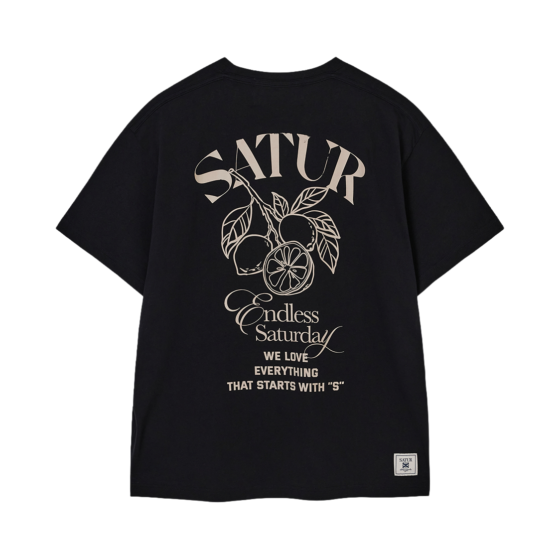 세터 시트론 백 로고 반팔 티셔츠 블랙(SATUR Citron Back Logo T-Shirt Black) - 2