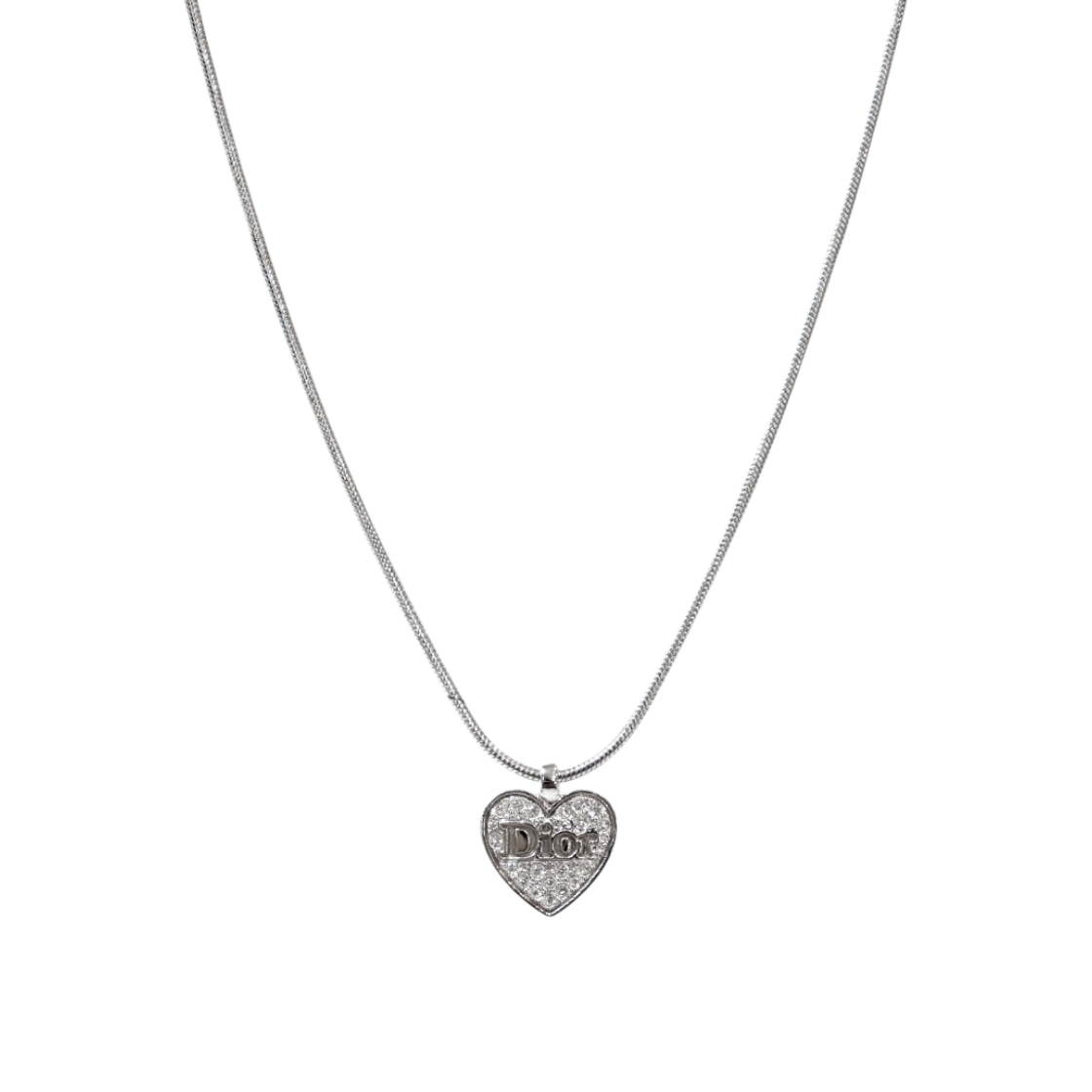 ITQKBVLAJ2KF Dior Cubic Heart Silver Necklace A-B54113