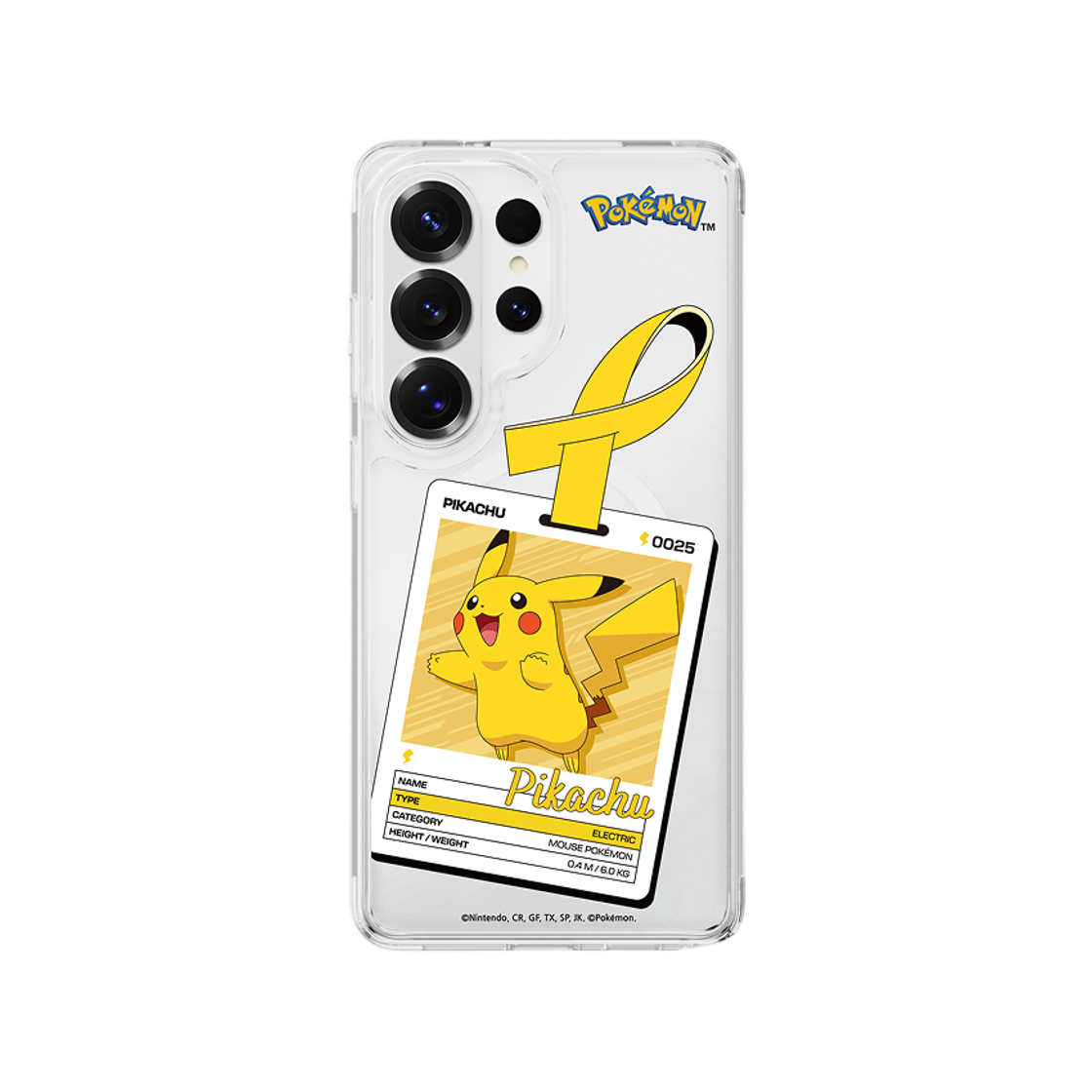 에스엘비에스 포켓몬 피카츄 네임택 클리어 마그넷 케이스 for Galaxy S26 Series(SLBS Pokémon Pikachu Name tag Clear Magnet Case for Galaxy S26 Series)