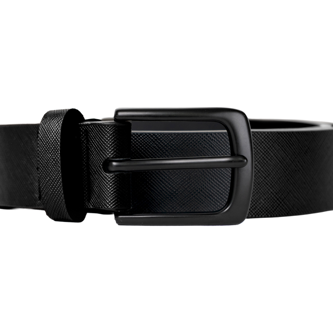 누아트스튜디오 모던 사피아노 스퀘어 레더 벨트 블랙 블랙(NUARTSTUDIO Modern Saffiano Square Leather Belt Black Black) - 2