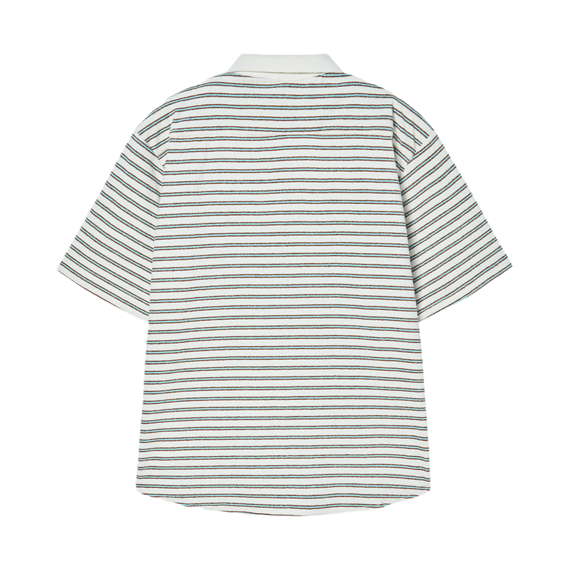 엔 아카이브 타월링 페브릭 스트라이프 오픈 카라 반팔 셔츠 민트(N ARCHIVE Toweling Fabric Stripe Open Collar Shirts Mint) - 2