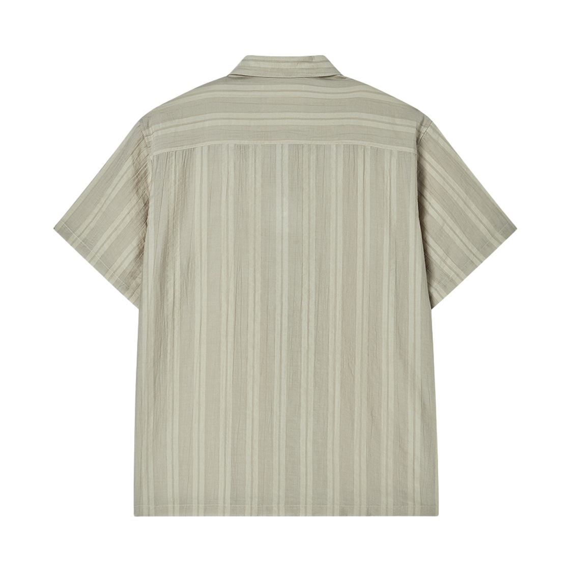 엔 아카이브 에어리 자카드 스트라이프 오픈 카라 반팔 셔츠 베이지(N ARCHIVE Airy Jacquard Stripe Open Collar Shirts Beige) - 2