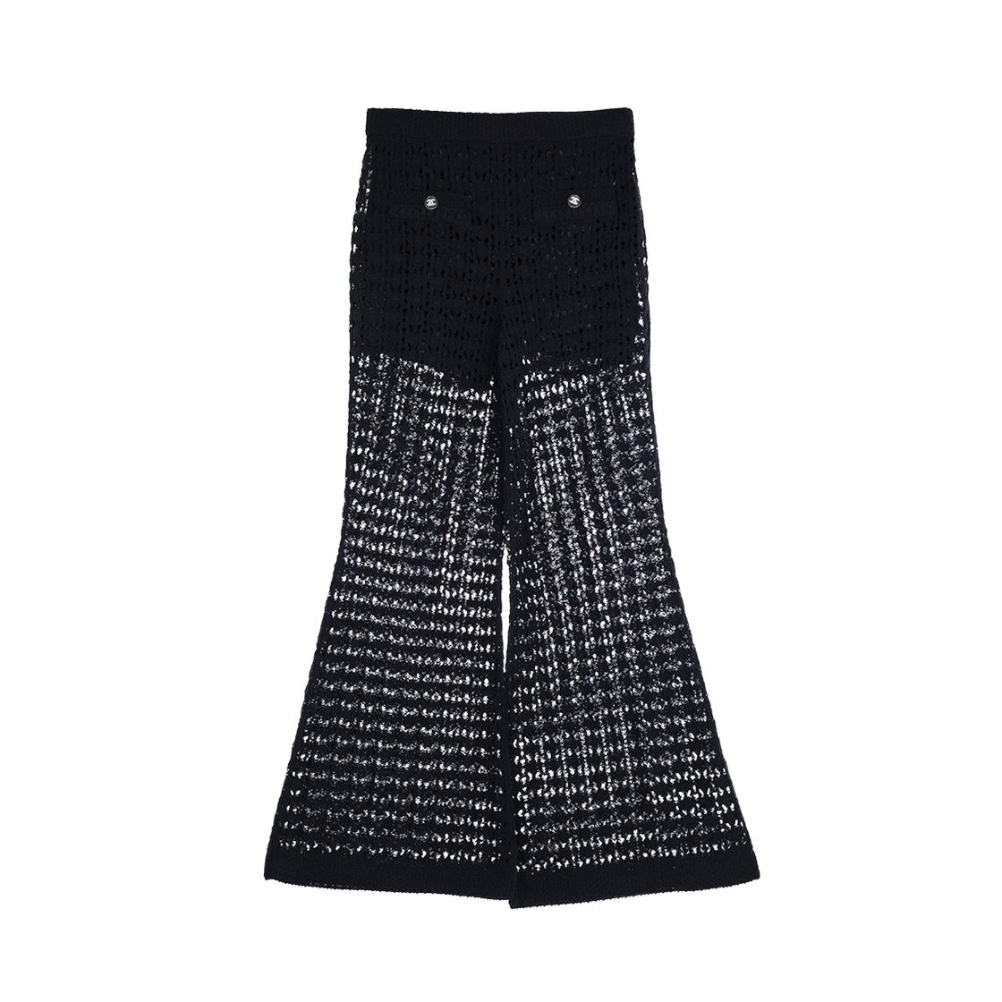 ITK6K2DVE8U9 Chanel 26C Crochet Pants Black
