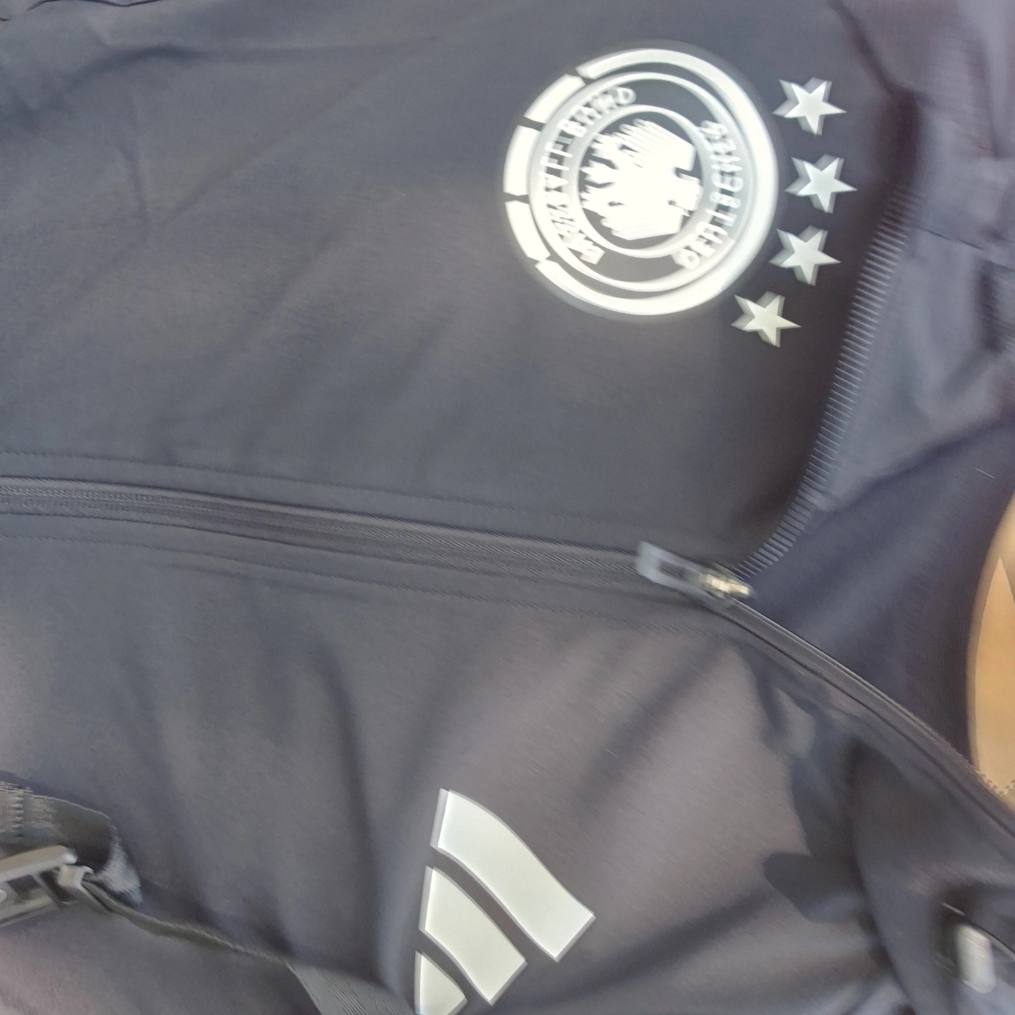 Adidas Germany Tiro Travel Full-Zip Windbreaker Black - KR Sizing (Non Marking Ver.) 착용 스타일 - 1
