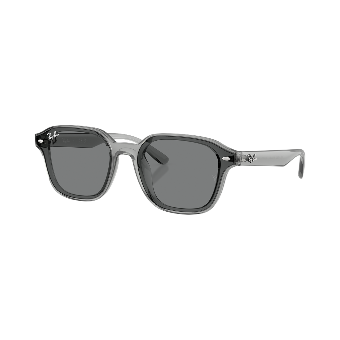 RB4458D-645087 Ray-Ban RB4458D Polished Transparent Grey Frame Dark Grey Lense Low Bridge Fit
