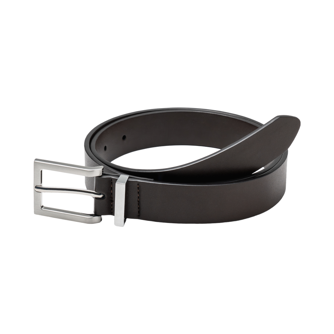 누아트스튜디오 클래식 스퀘어 레더 벨트 브라운 실버(NUARTSTUDIO Classic Square Leather Belt Brown Silver)