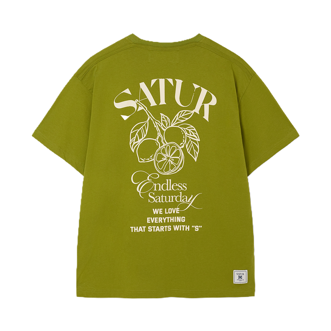 세터 시트론 백 로고 반팔 티셔츠 올리브 그린(SATUR Citron Back Logo T-Shirt Olive Green) - 2