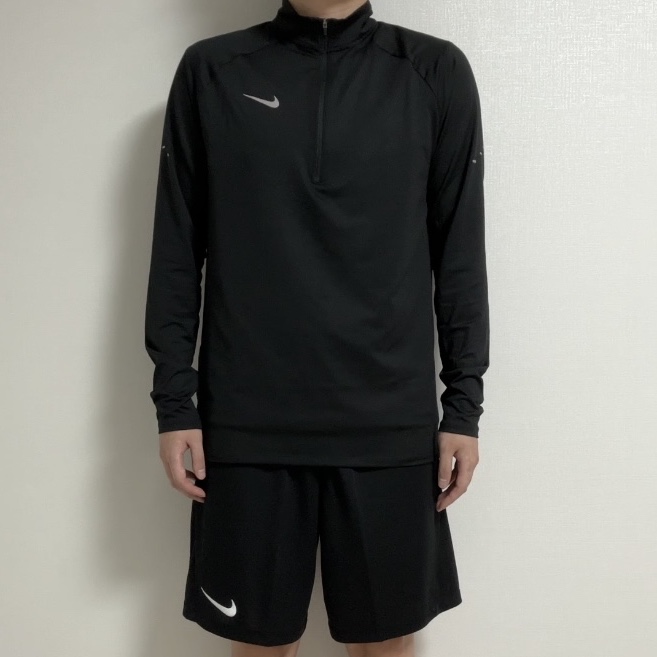 Nike Stride Dri-Fit 1/4 Zip Running Top Black- Asia, Nike Dri-Fit Park 3 Shorts Black (Bundle of 2) 착용 스타일 - 1