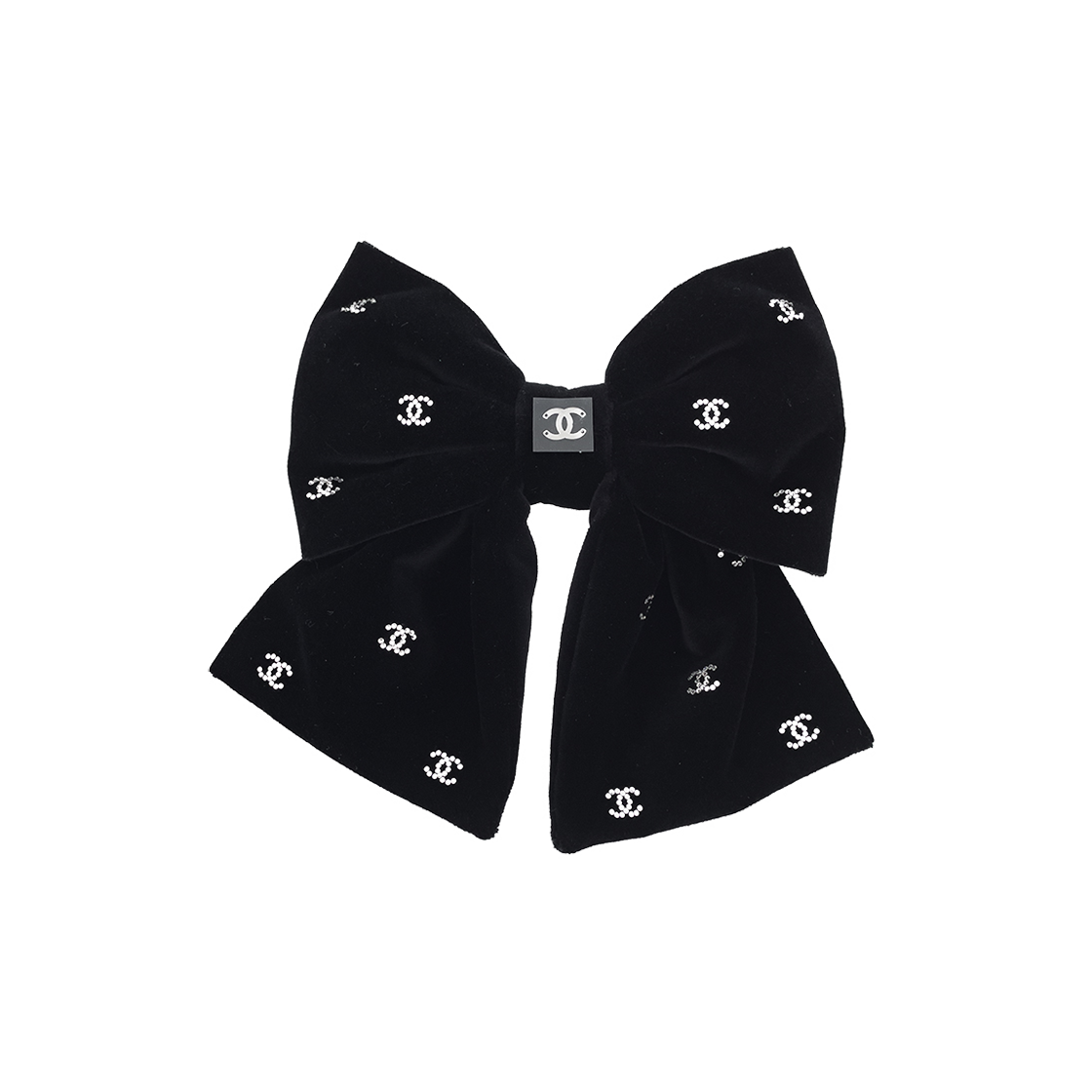 샤넬 26C 스트라스 CC로고 리본 헤어핀 블랙(6ET0746)(Chanel 26C Strass CC Logo Ribbon Hairpin Black)