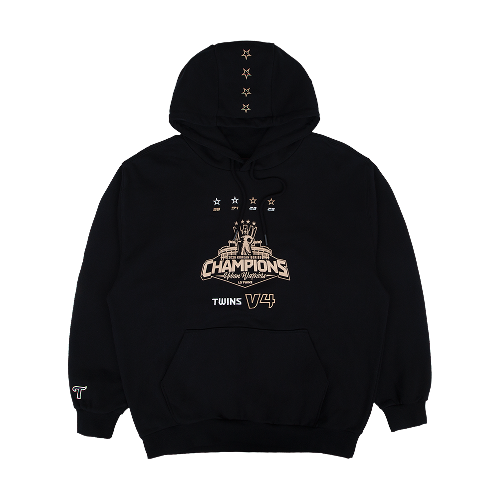 엘지 트윈스 컬렉션 2025 통합우승 후드티셔츠 블랙(LG TWINS Collection 2025 Championship Hoodie BLACK)