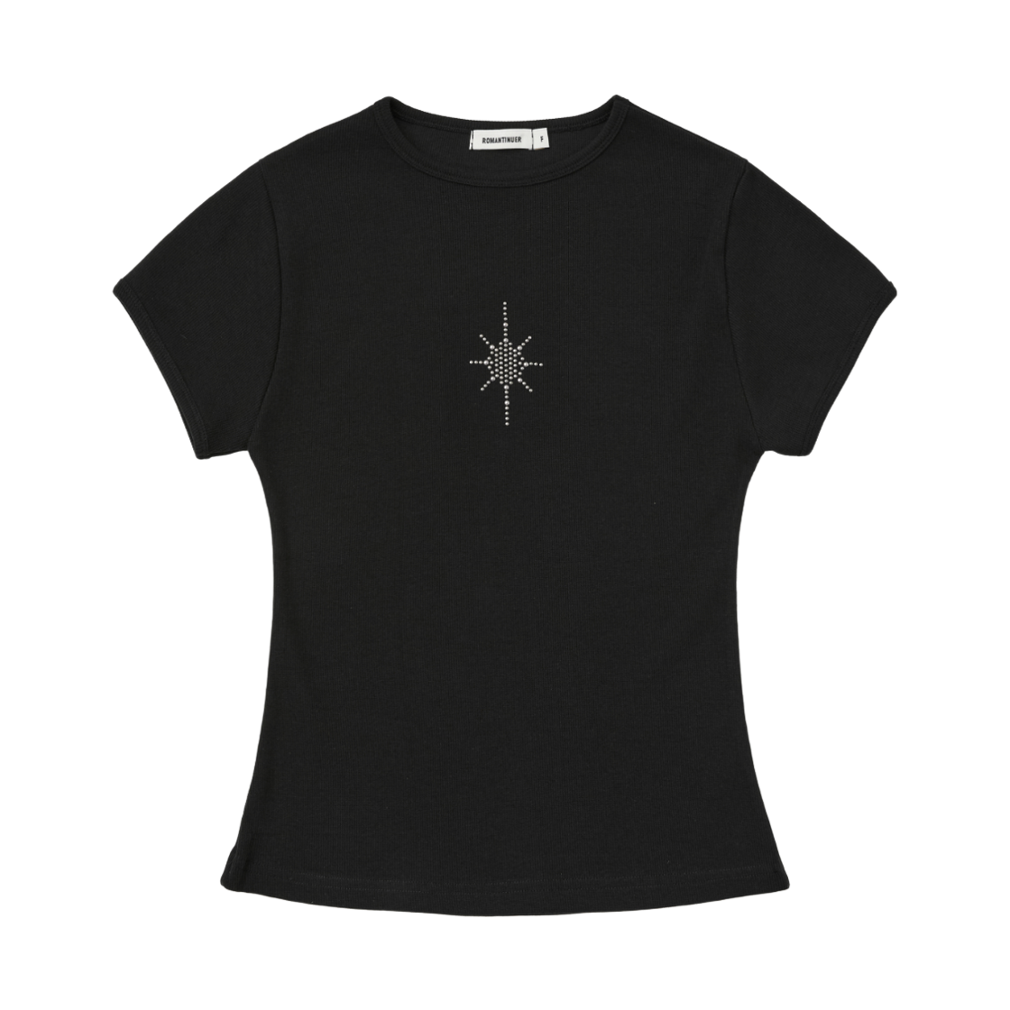로맨티누어 미니 크로스 슬림핏 티셔츠 블랙(ROMANTINUER Mini Cross Slim Fit T-Shirt Black)