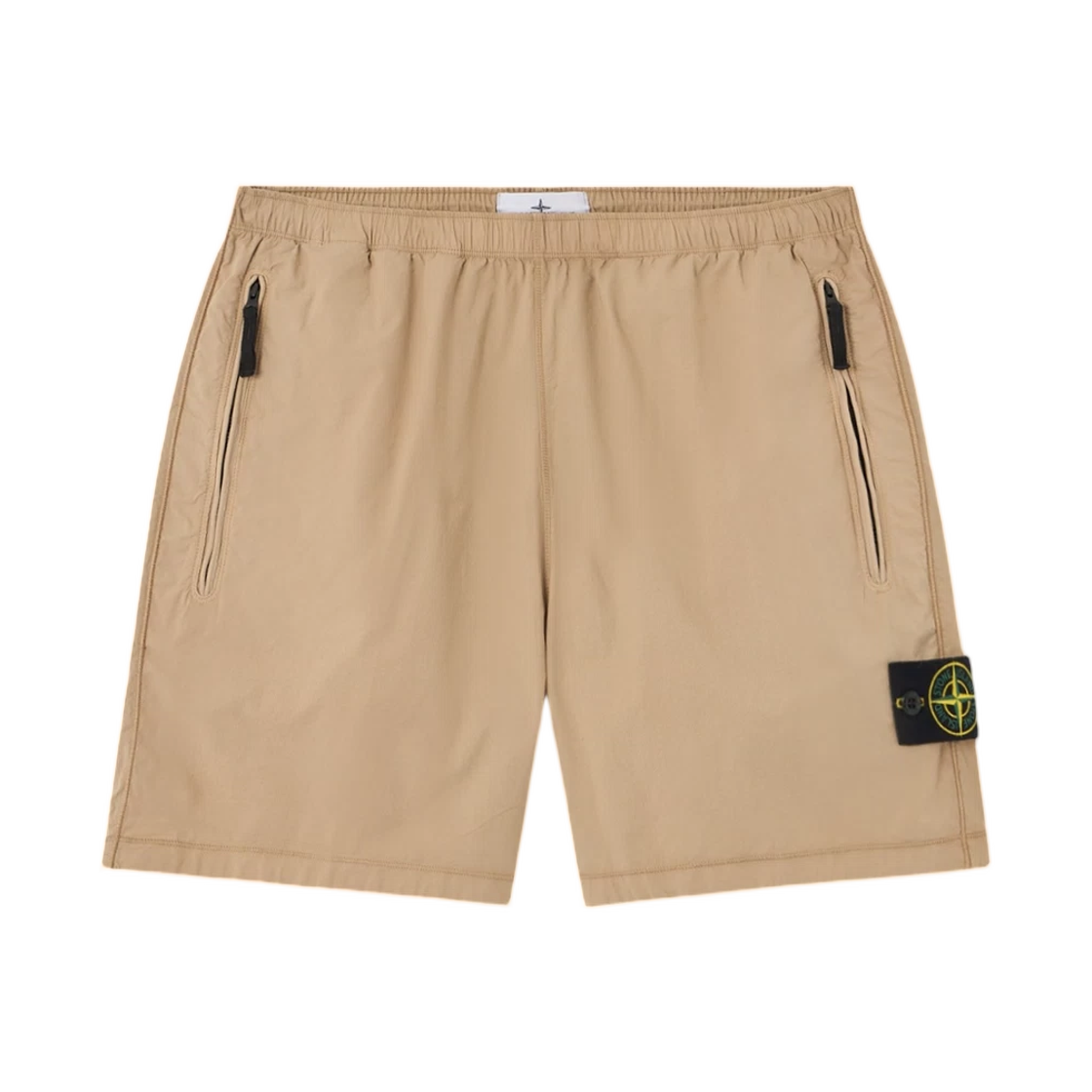 L1S15L1000-17S0003-V009A Stone Island L100017 Stretch Cotton Tela Paracadute Loose-Wide-Leg-Fit Shorts with Drawstring Waist Desert - 26SS