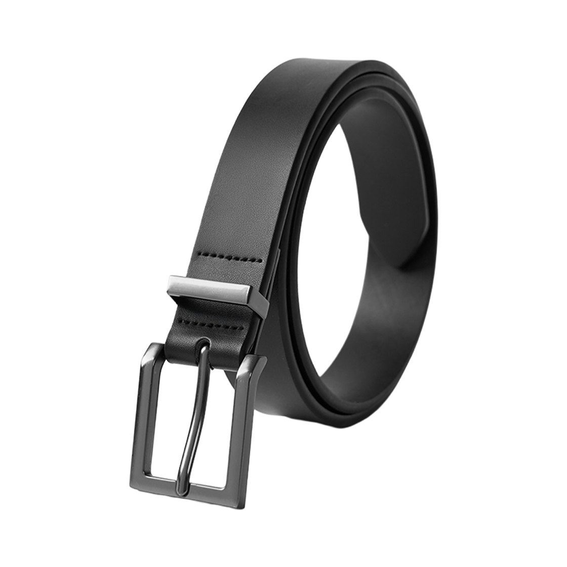 누아트스튜디오 클래식 스퀘어 레더 벨트 블랙 다크실버(NUARTSTUDIO Classic Square Leather Belt Black Dark Silver) - 3