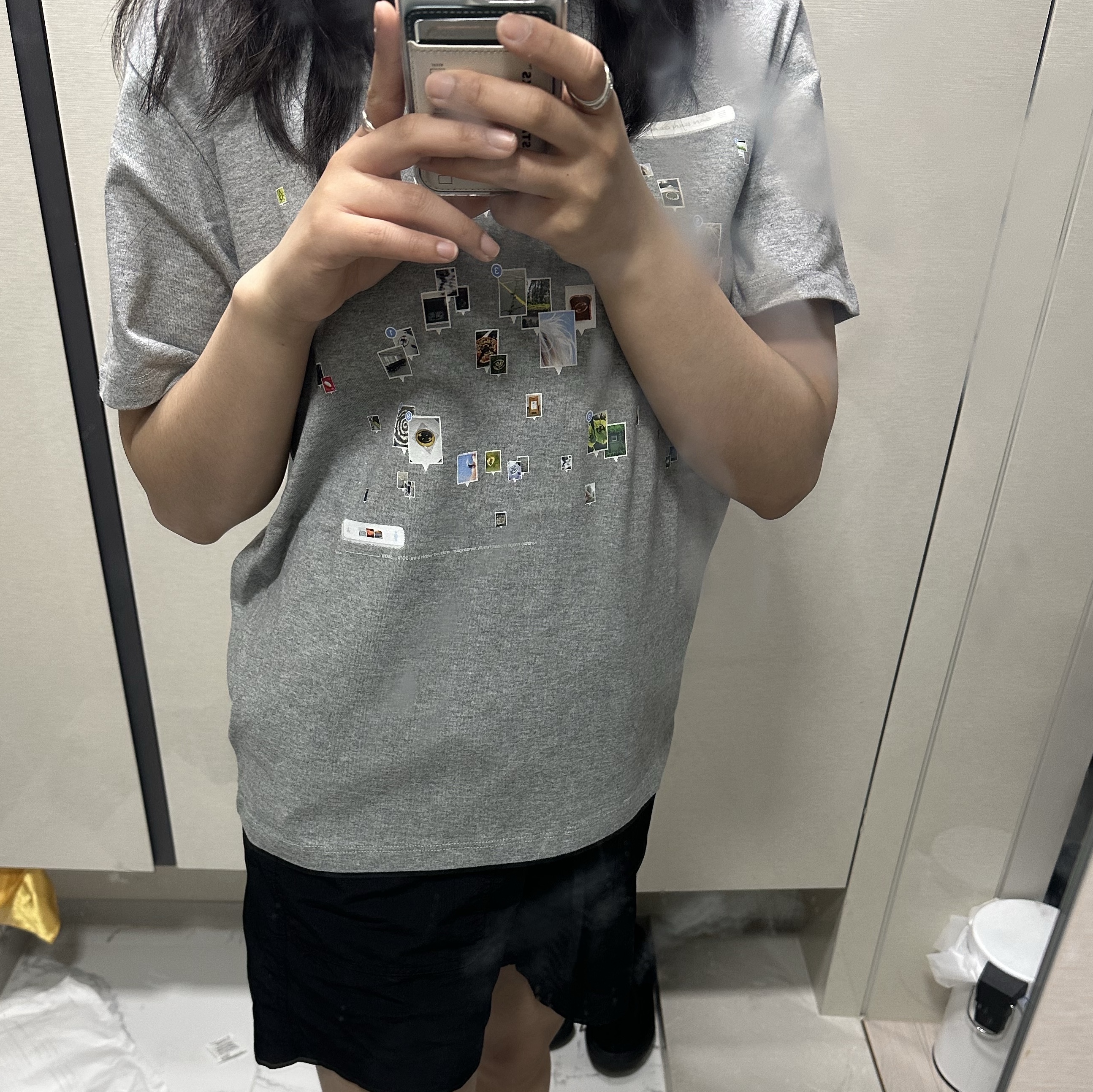 Sansan Gear Throwback T-Shirt Melange Grey 착용 스타일