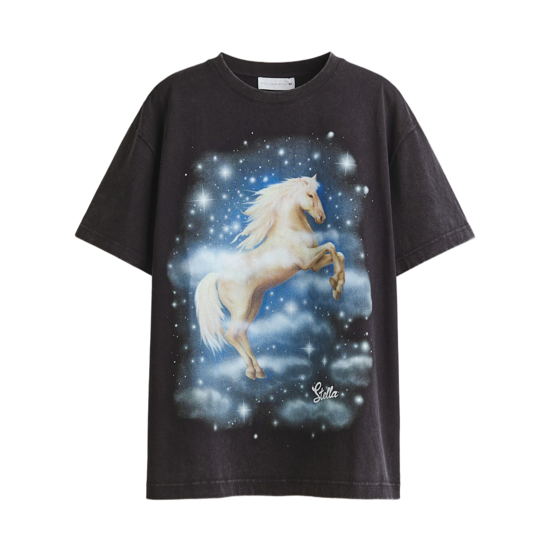 (W) 에이치앤엠 x 스텔라 맥카트니 오버사이즈 프린트 티셔츠 블랙((W) H&M x Stella McCartney Oversized Printed T-shirt Black) - 1