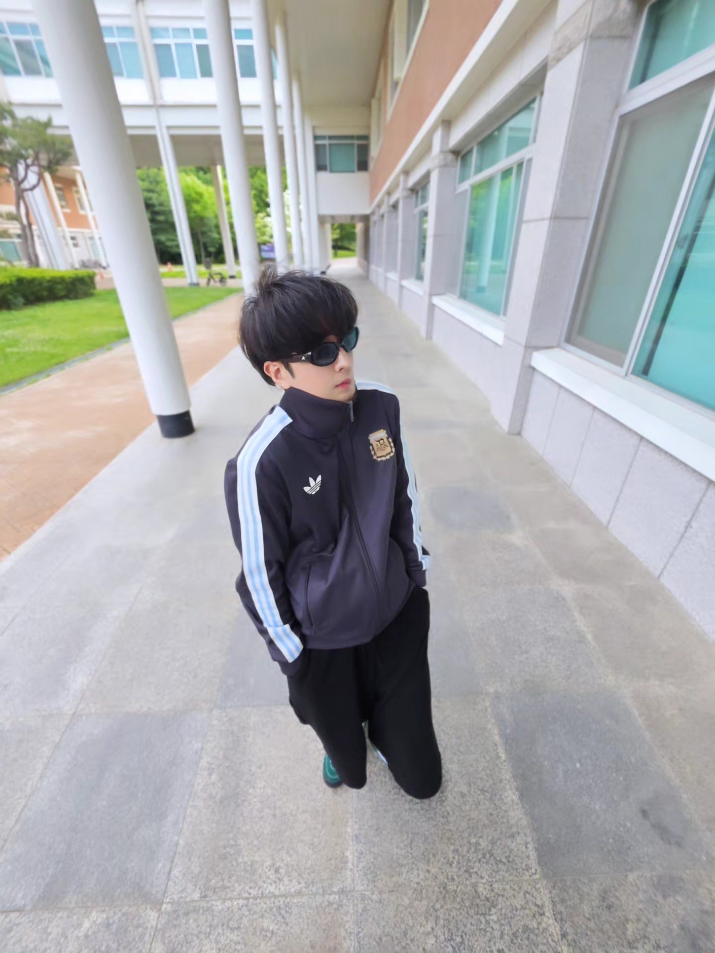 Adidas Argentina Beckenbauer Track Top Utility Black - KR Sizing, Adidas Argentina Beckenbauer Track Top Utility Black - US Sizing 착용 스타일 - 2
