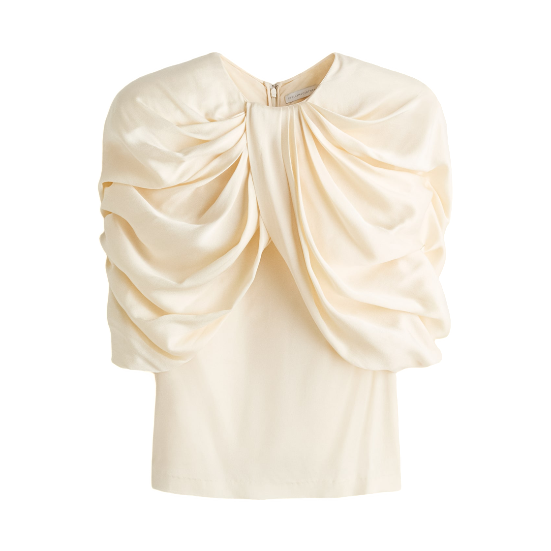 (W) 에이치앤엠 x 스텔라 맥카트니 새틴 드레이프 탑 크림((W) H&M x Stella McCartney Satin Draped Top Cream) - 1