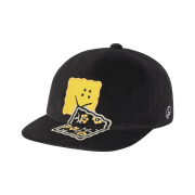 Kapital Velveteen Baseball Cap Peckish Rainbow Embroidery Black