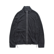 Polyteru Silky Linen Jersey Zip Up Charcoal Navy