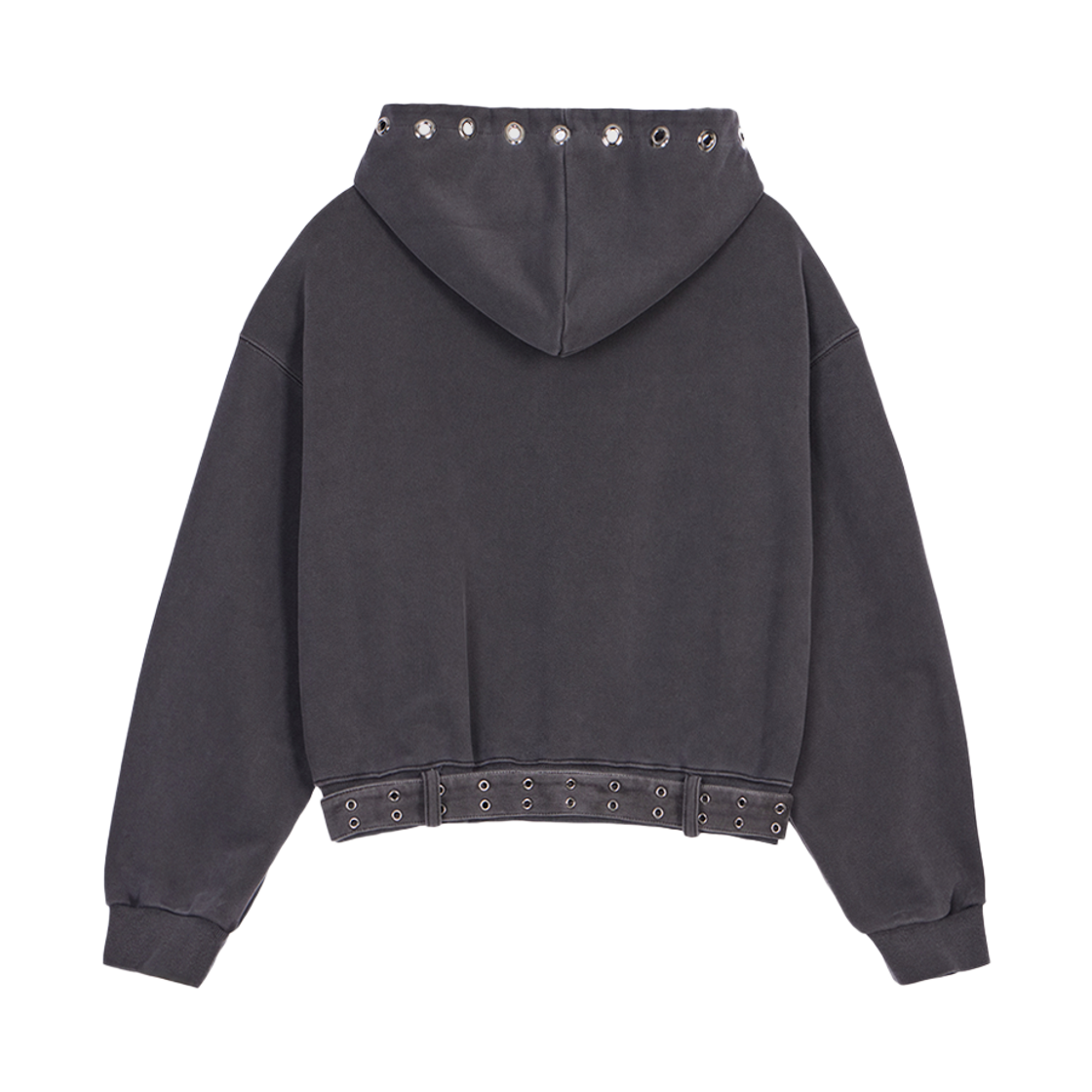 분트 아일렛 벨트 후드집업 차콜(VOONT Eyelet Belt Hood Zip-up (CHARCOAL)) - 2