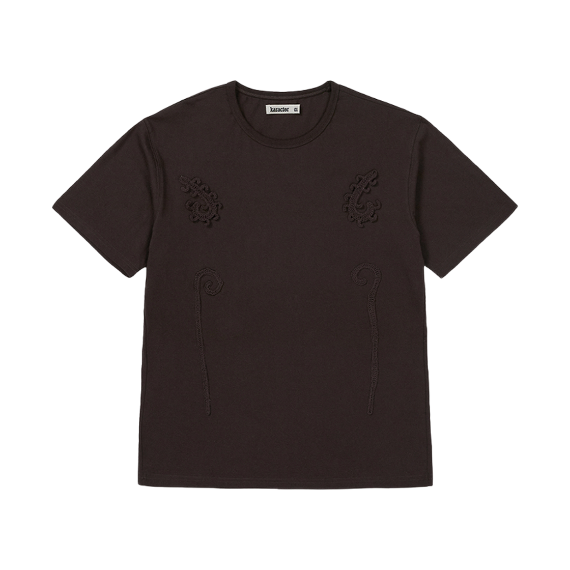 카락터 위빙 스템 티셔츠 브라운(Karactor Weaving Stem T-Shirts Brown) - 1