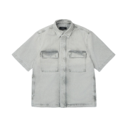 Iro Ivera Denim Short Sleeve Shirt Gray