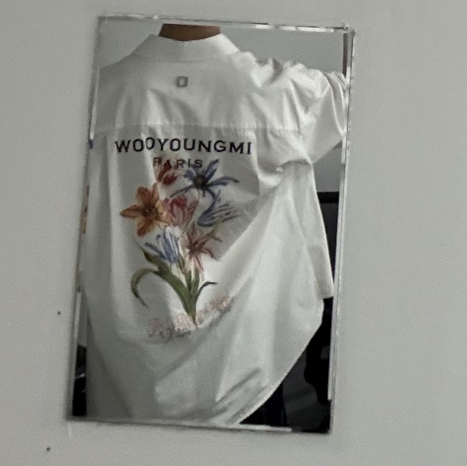 Wooyoungmi Flower Print Shirt White - 24SS, Casio LTP-B165L-5B 착용 스타일 - 1