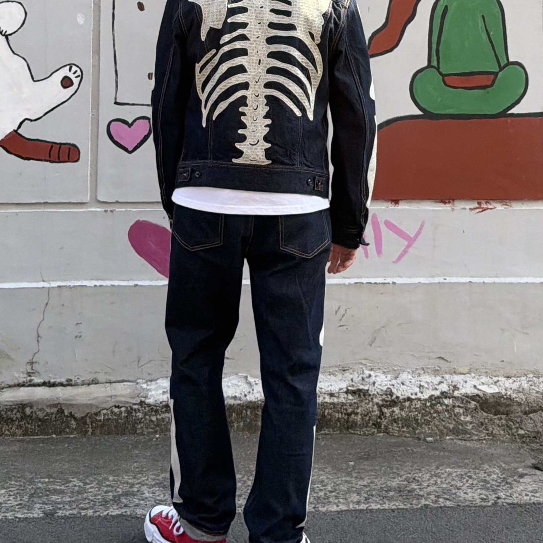 Kapital 12.5 oz. Denim Mexican Tuxedo 5P Okagilly Pants Indigo, Kapital 11.5 oz. Denim Mexican Tuxedo Westerner Bone Jacket Indigo 착용 스타일 - 2