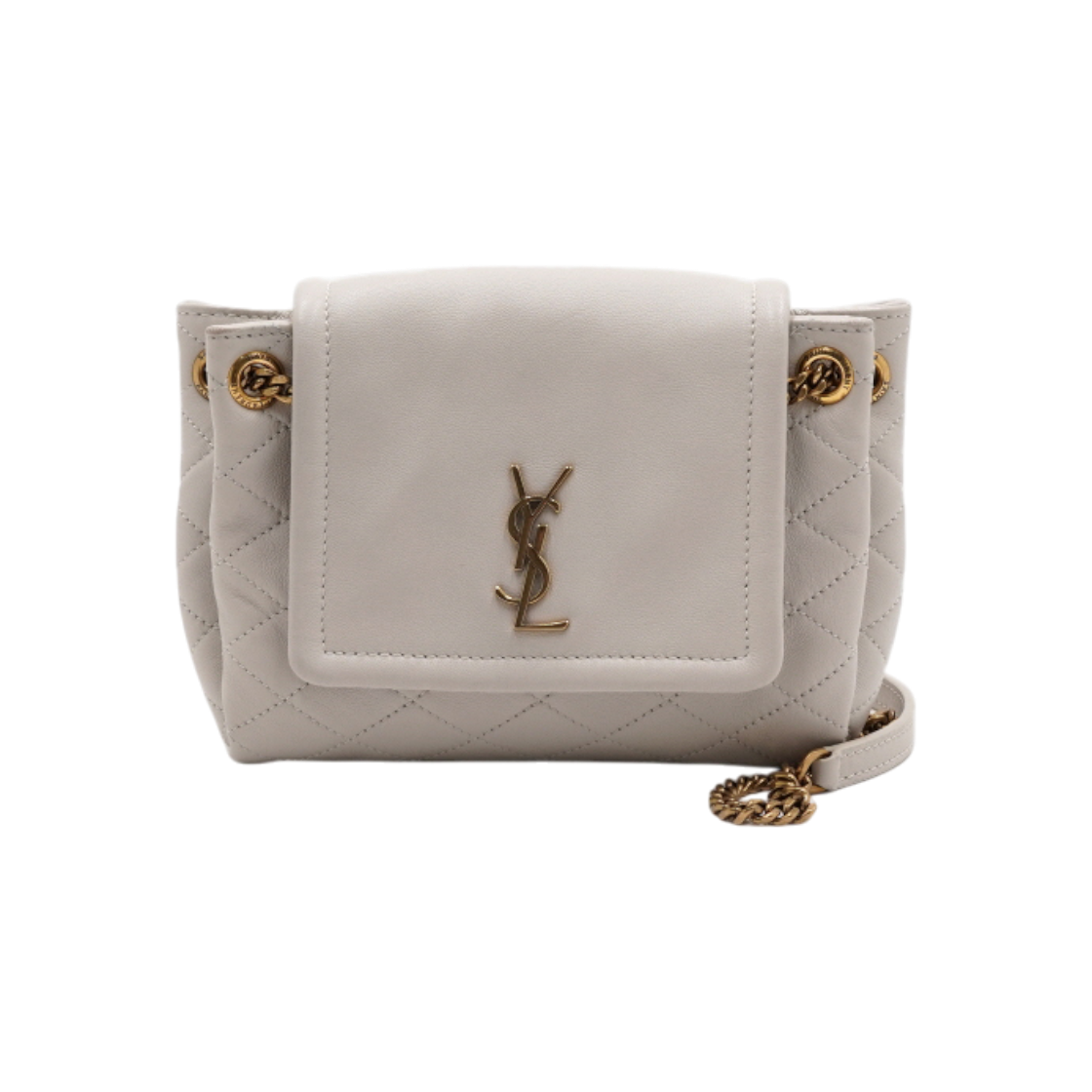 IT8T8FP9C2CL Saint Laurent Monogram Nolita Cream Lambskin Shoulder & Crossbody Bag