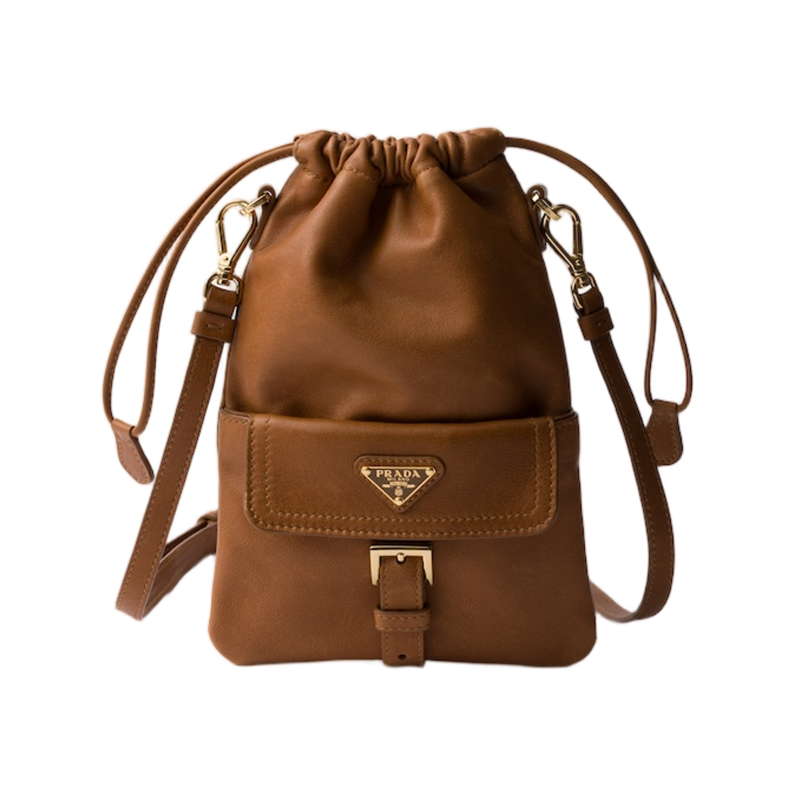 1MS017-2G6Y-F098L Prada Nappa Leather Pouch Caramel