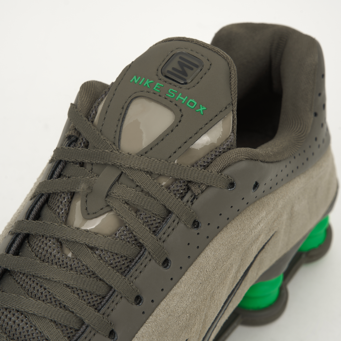 (W) 나이키 샥스 R4 올리브 카키 그린 쇼크((W) Nike Shox R4 Olive Khaki Green Shock) - 7
