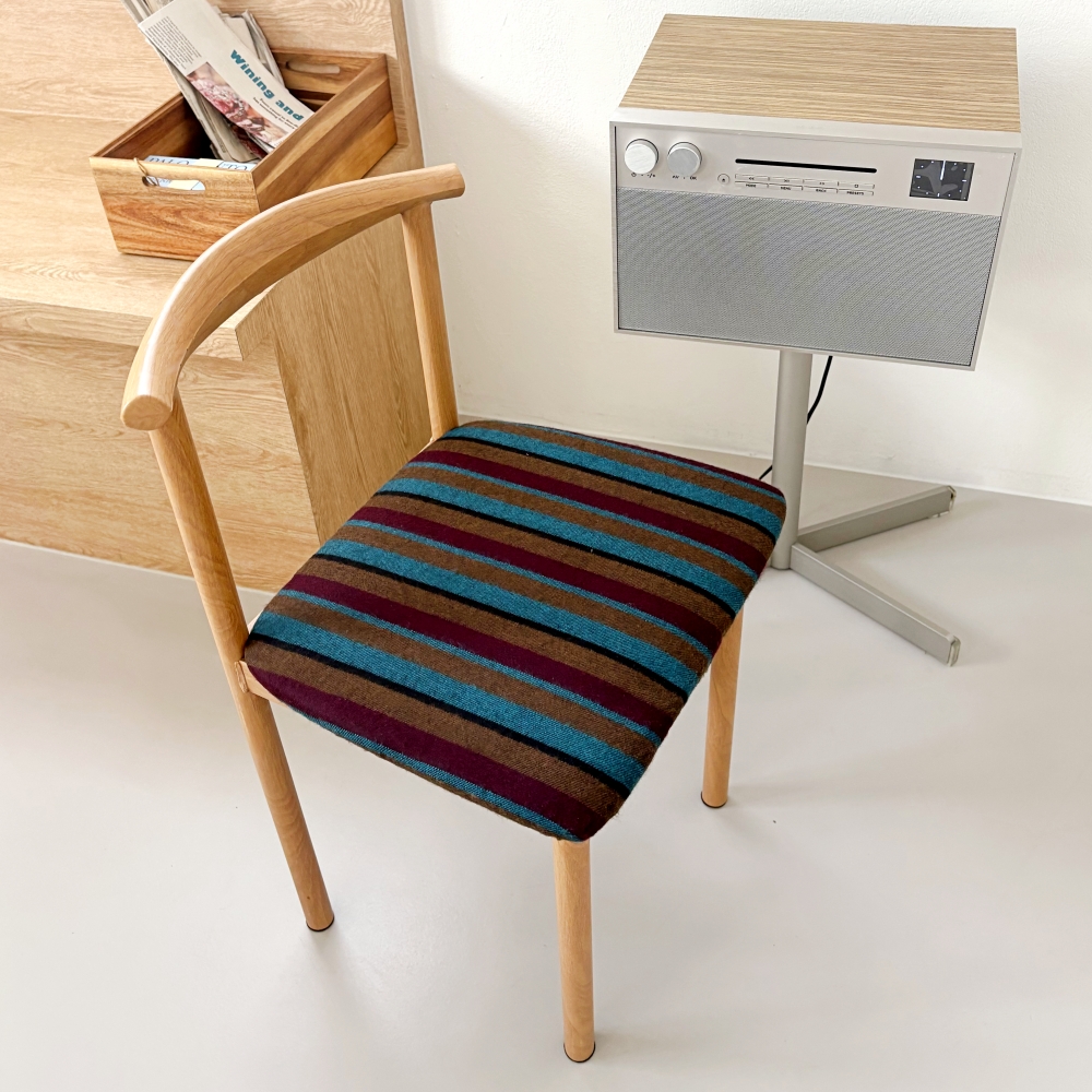유라이크왓 스트라이프 등받이 의자 (퍼플)(you like what stripe backrest chair (purple)) - 6