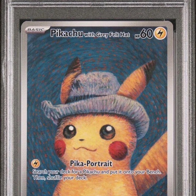 Pokemon TCG x Van Gogh Museum Pikachu with Grey Felt Hat P Scarlet & Violet Promos (English Ver.) 착용 스타일