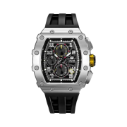 Tsar Bomba Elemental Chronograph Calendar Quartz TB8204Q-13 Silver Black