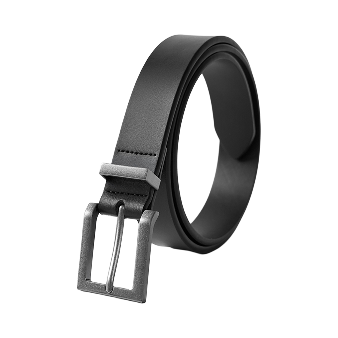 누아트스튜디오 클래식 스퀘어 레더 벨트 블랙 스크레치 실버(NUARTSTUDIO Classic Square Leather Belt Black Scratch Silver) - 3
