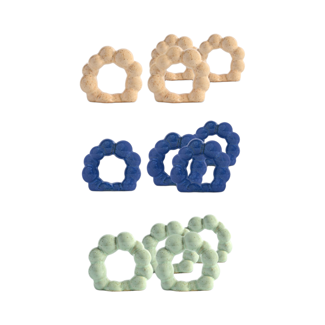 베이지 (26504)・블루 (26505)・민트 그린 (26506) INNOMETSA BYON Napkin ring Porto 4pcs/set