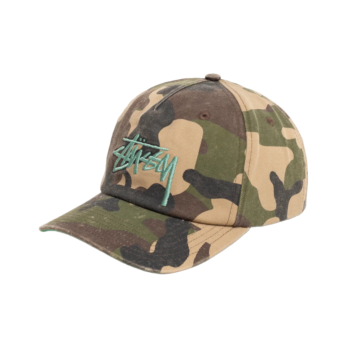 스투시 미드 뎁스 빅 스탁 스냅백 우드랜드 카모(Stussy Mid-Depth Big Stock Snapback Woodland Camo) - 2