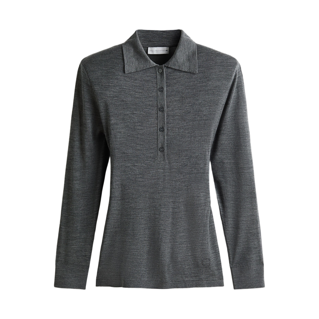 (W) 에이치앤엠 x 스텔라 맥카트니 메리노 울 폴로셔츠 다크 그레이 멜란지((W) H&M x Stella McCartney Merino Wool Polo Shirt Dark Grey Melange)