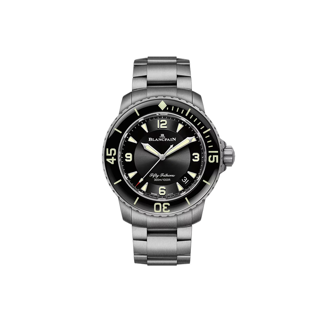 블랑팡 피프티 패덤즈 45-5015-12B30-98B 블랙 아라빅+바 NO.7704(Blancpain Fifty Fathoms 5015-12B30-98B Black Arabic + Bar No. 7704) - 1