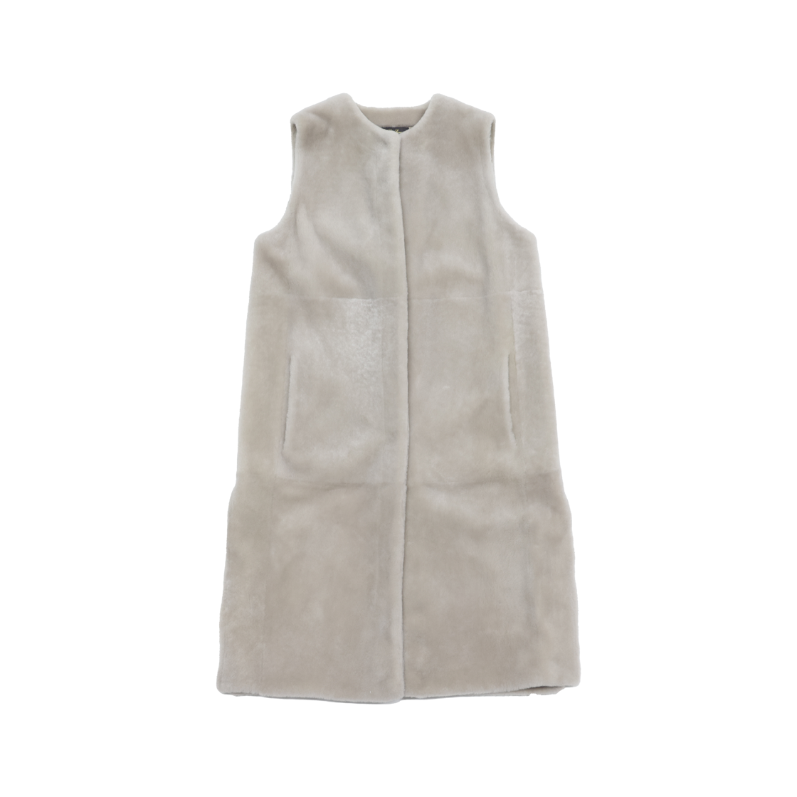 ITL3HO2LQHGK Loro Piana Long Vest Jacket in Light Grey Lambskin