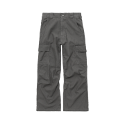 Polyteru Loosed Cargo Pants Washed Khaki Gray