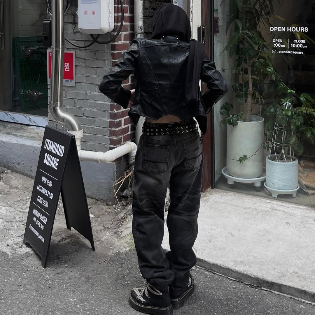 ersco Wahed Regular Jeans Black 착용 스타일 - 9