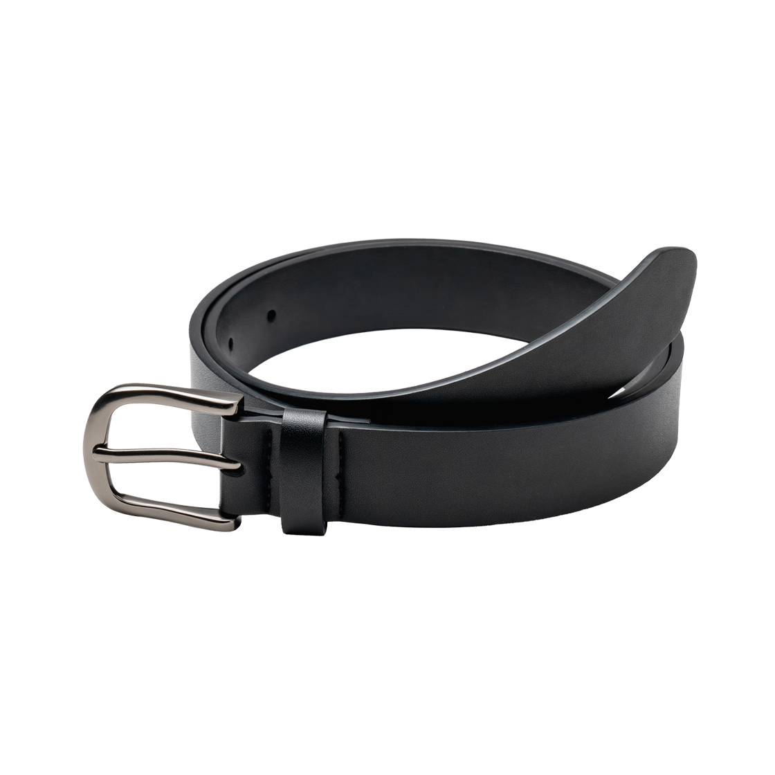 누아트스튜디오 베이직 라운드 레더 벨트 블랙 다크실버(NUARTSTUDIO Basic Round Leather Belt Black Dark Silver)