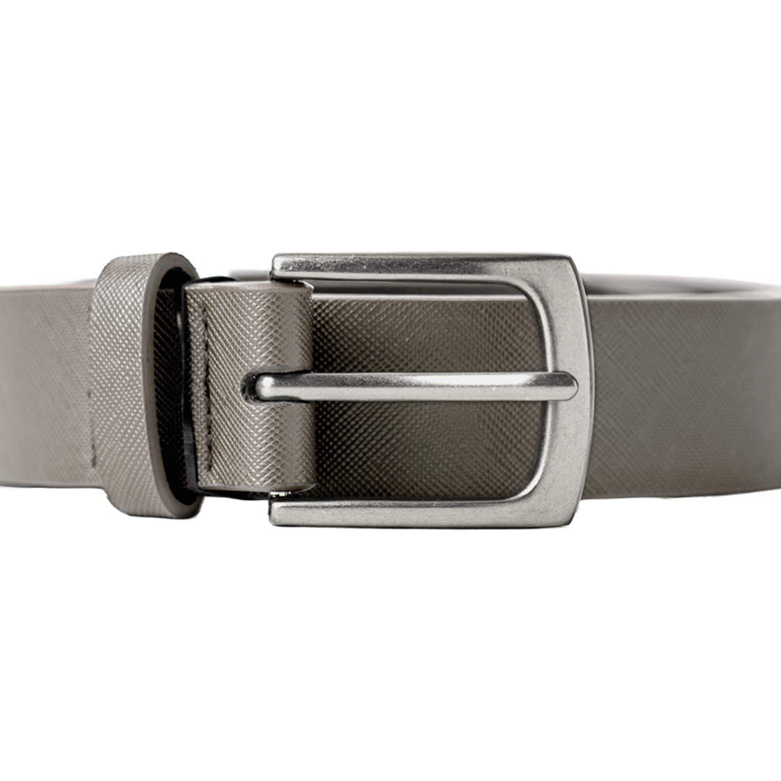 누아트스튜디오 모던 사피아노 스퀘어 레더 벨트 그레이 스크레치 실버(NUARTSTUDIO Modern Saffiano Square Leather Belt Grey Scratch Silver) - 2