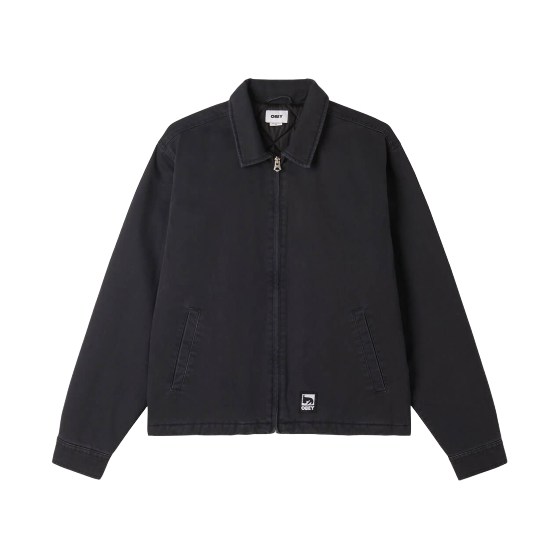 오베이 헤드 재즈 집 업 자켓 디지털 블랙 페이디드 워시(Obey Head Jazz Zip Up Jacket Digital Black Faded Wash)